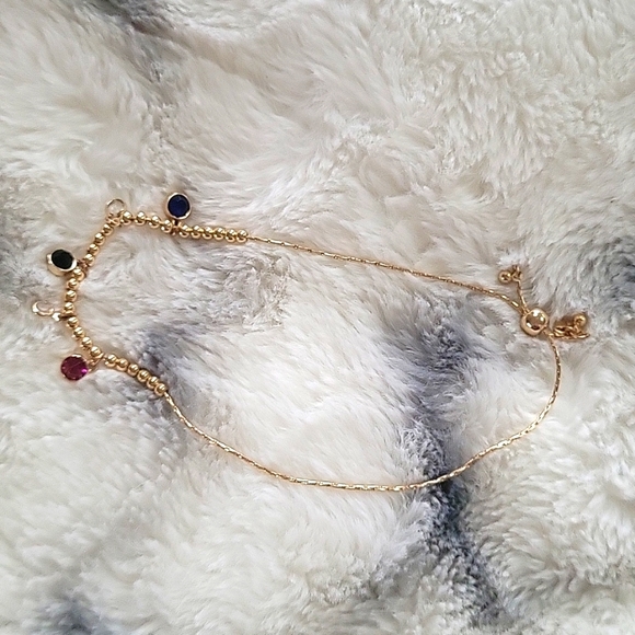 3/$12 Adjustable lauren conrad gold tone jeweled bracelet - Picture 1 of 5